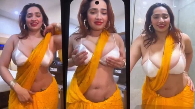 Aditi Mistry Nude Unseen Yellow Saree Shower Hot Video Part 1