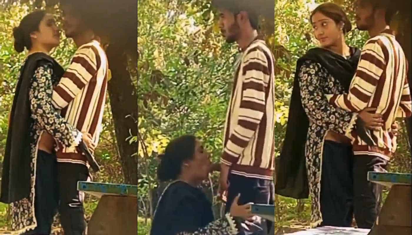 Fsiblog Desi Horny Couple Gf Sucking & Fucking in Garden Outdoor Fun Viral Video